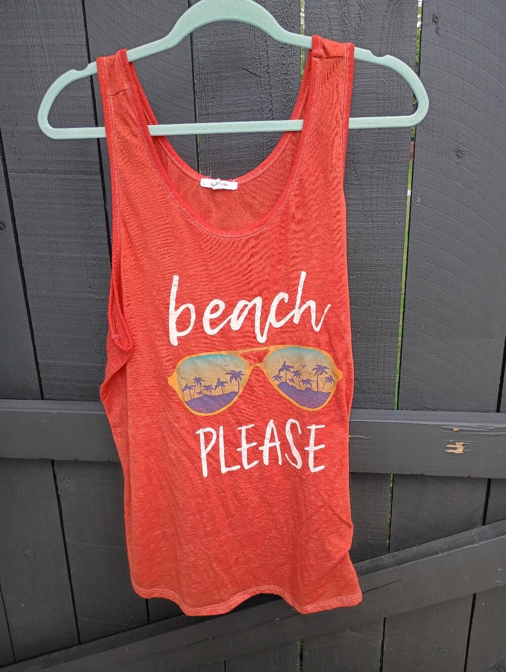 Beach Please Red OrangeGraphic Tank